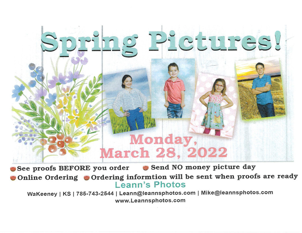Spring Picture Day Monday, March 28, 2022
