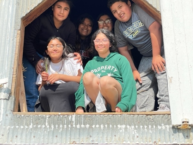 Students in Hay Loft