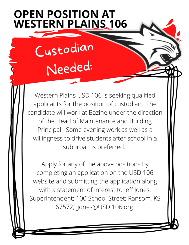Open Position - Custodian Needed