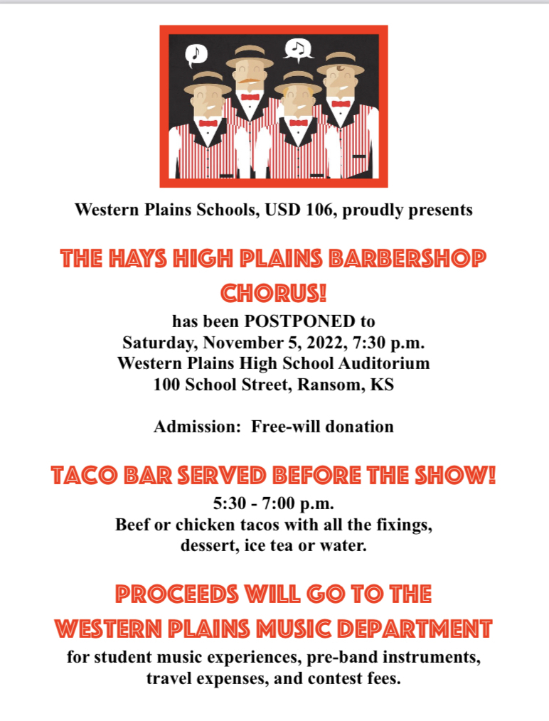 Barbershop Concert postponed